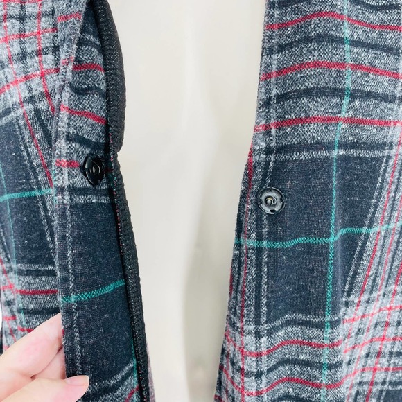 Parsley & Sage Black Gray Tartan Plaid Single Button Blazer Jacket Women's S - Picture 4 of 7